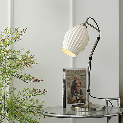 Ceramic Ribbed Table Lamp - Adjustable Brightness & Modern Design