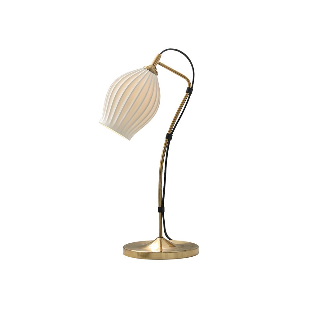 Ceramic Ribbed Table Lamp - Adjustable Brightness & Modern Design