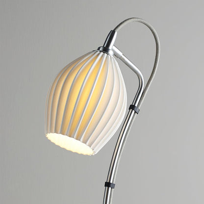 Ceramic Ribbed Table Lamp - Adjustable Brightness & Modern Design