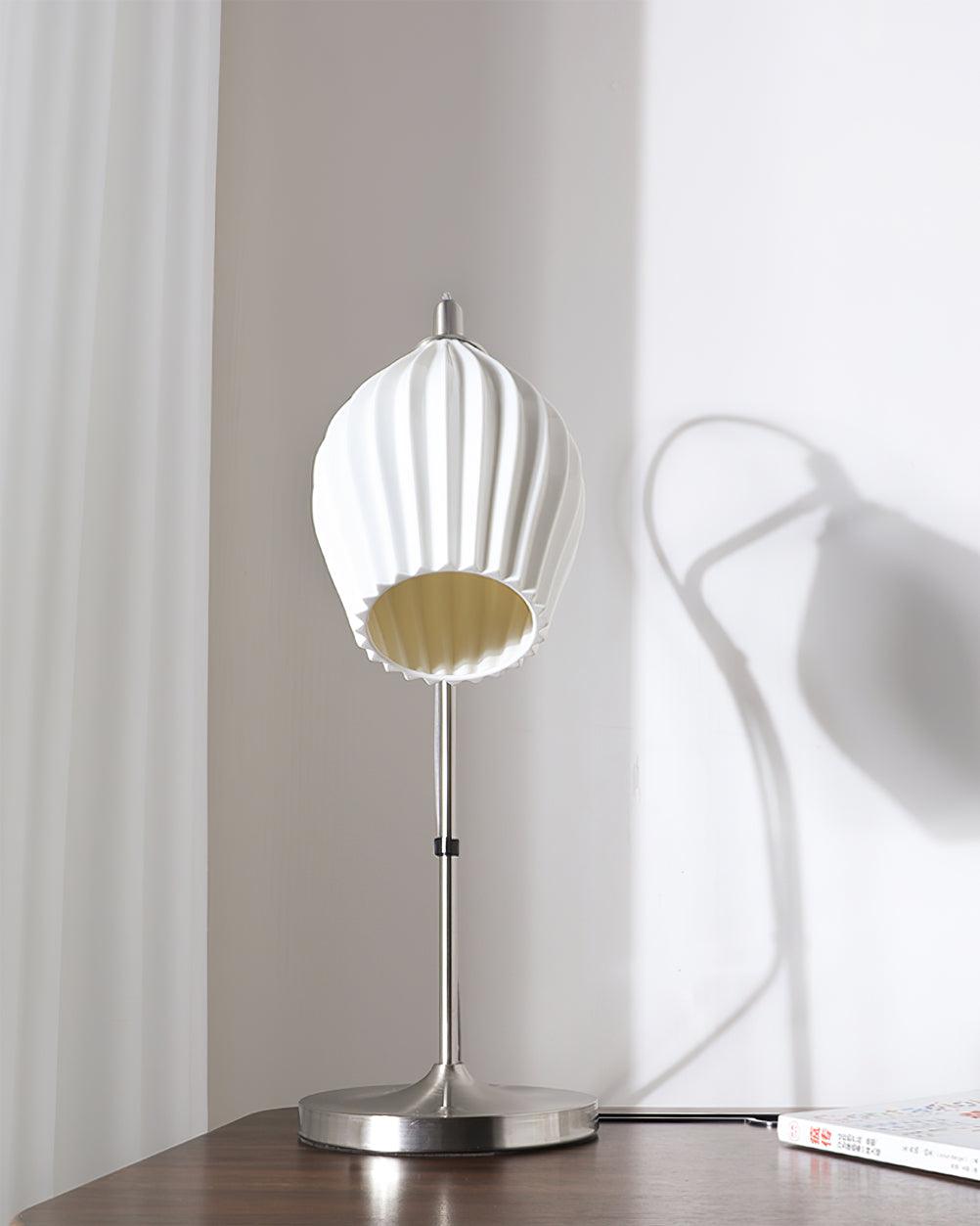 Ceramic Ribbed Table Lamp - Adjustable Brightness & Modern Design