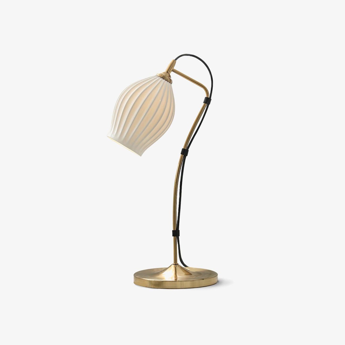Ceramic Ribbed Table Lamp - Adjustable Brightness & Modern Design