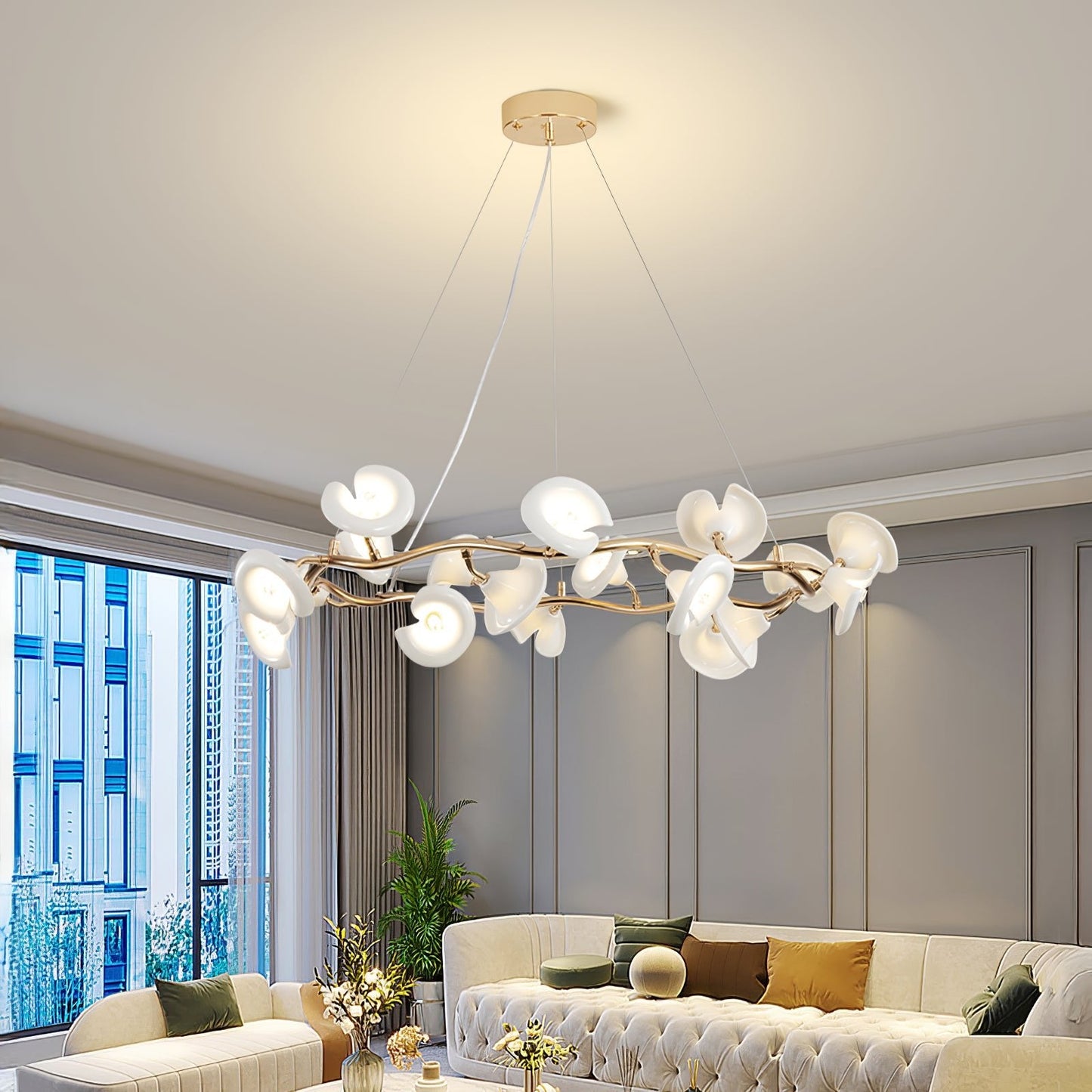 Cerisium Blossom Chandelier - Elegant Design with Adjustable Height &