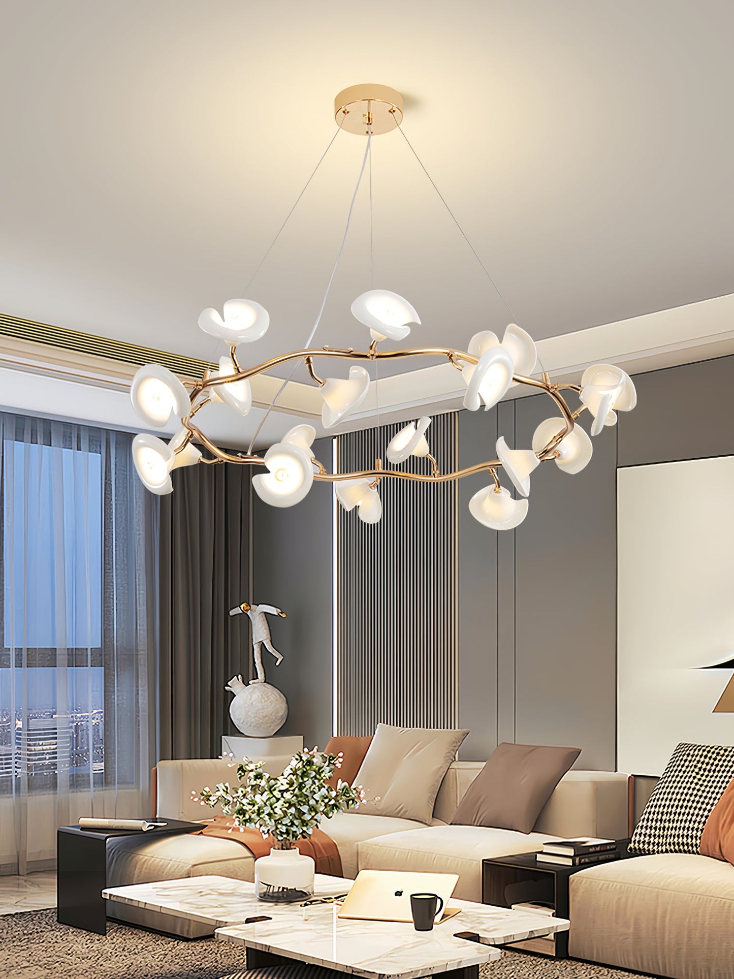 Cerisium Blossom Chandelier - Elegant Design with Adjustable Height &
