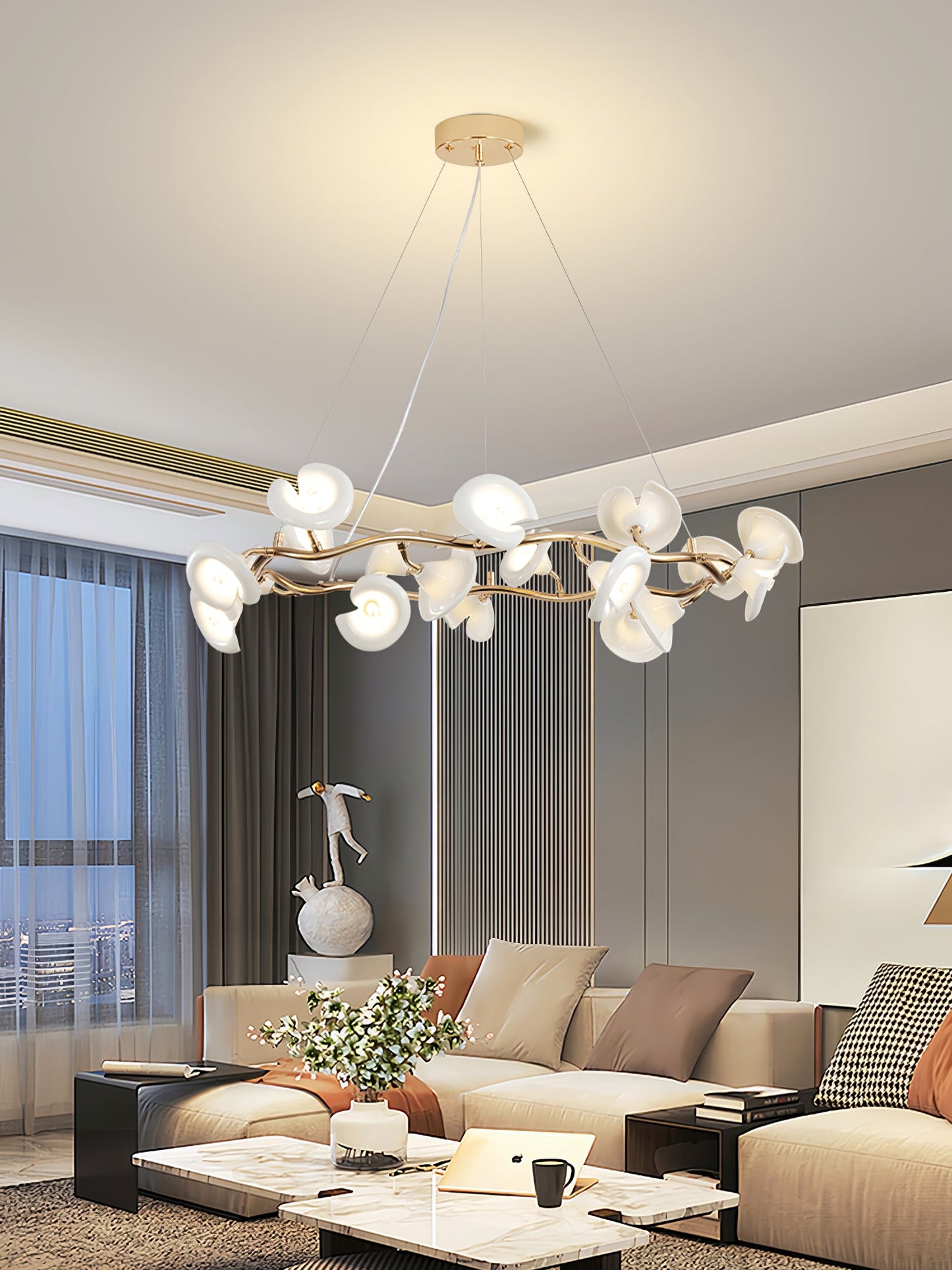 Cerisium Blossom Chandelier - Elegant Design with Adjustable Height &
