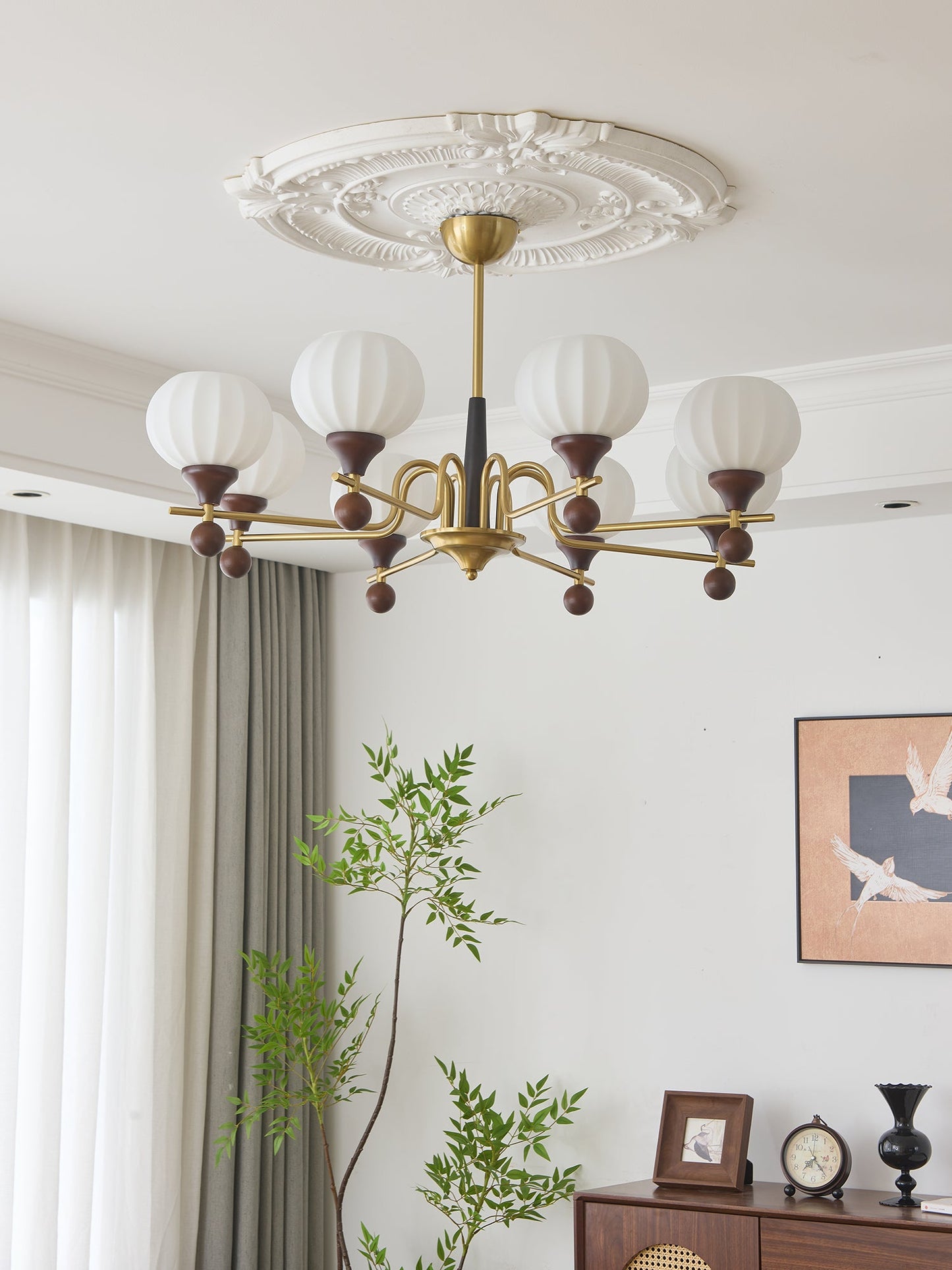 Ceylian Crystal Chandelier - Elegant Lighting with Adjustable Brightne
