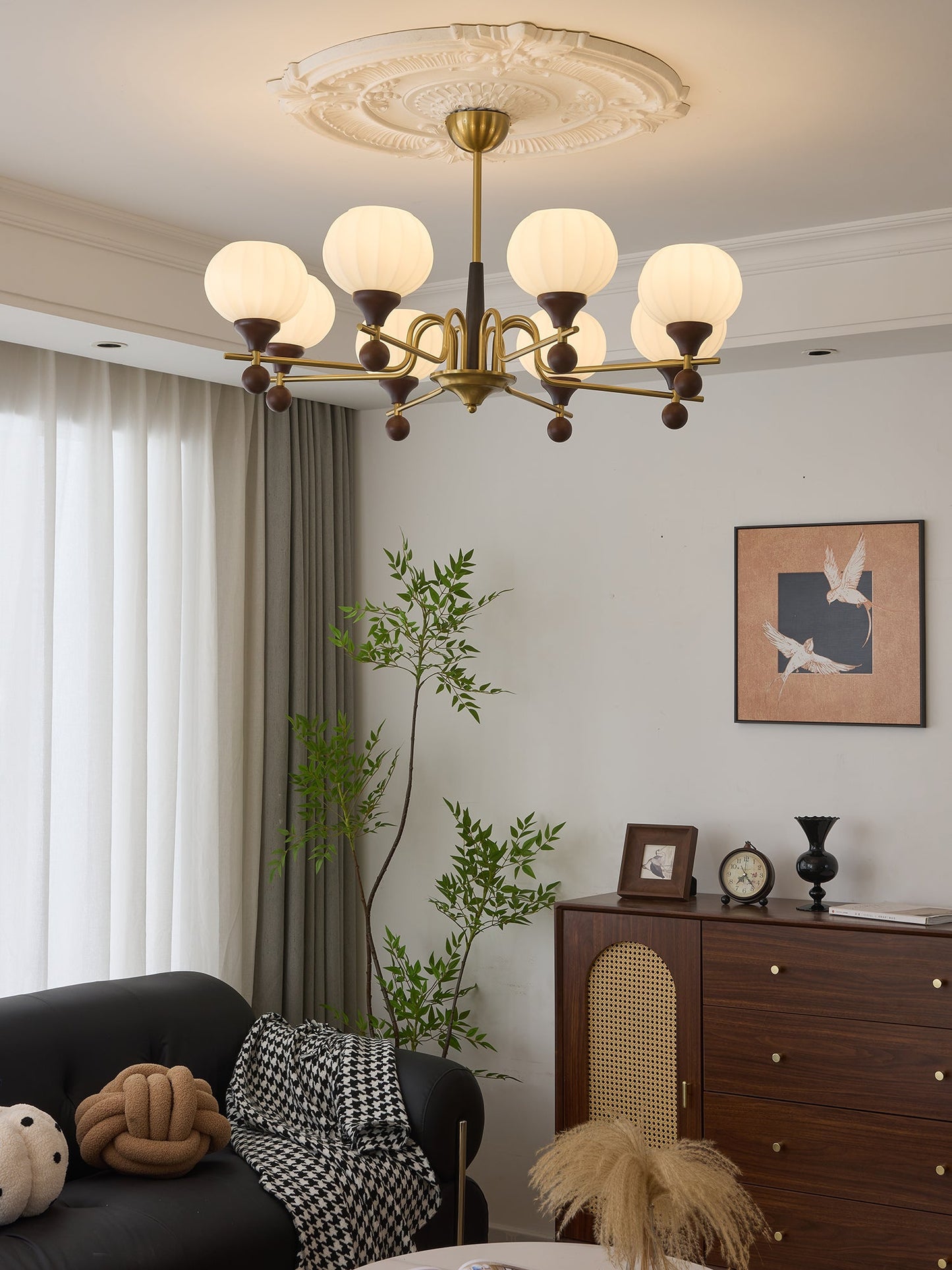 Ceylian Crystal Chandelier - Elegant Lighting with Adjustable Brightne