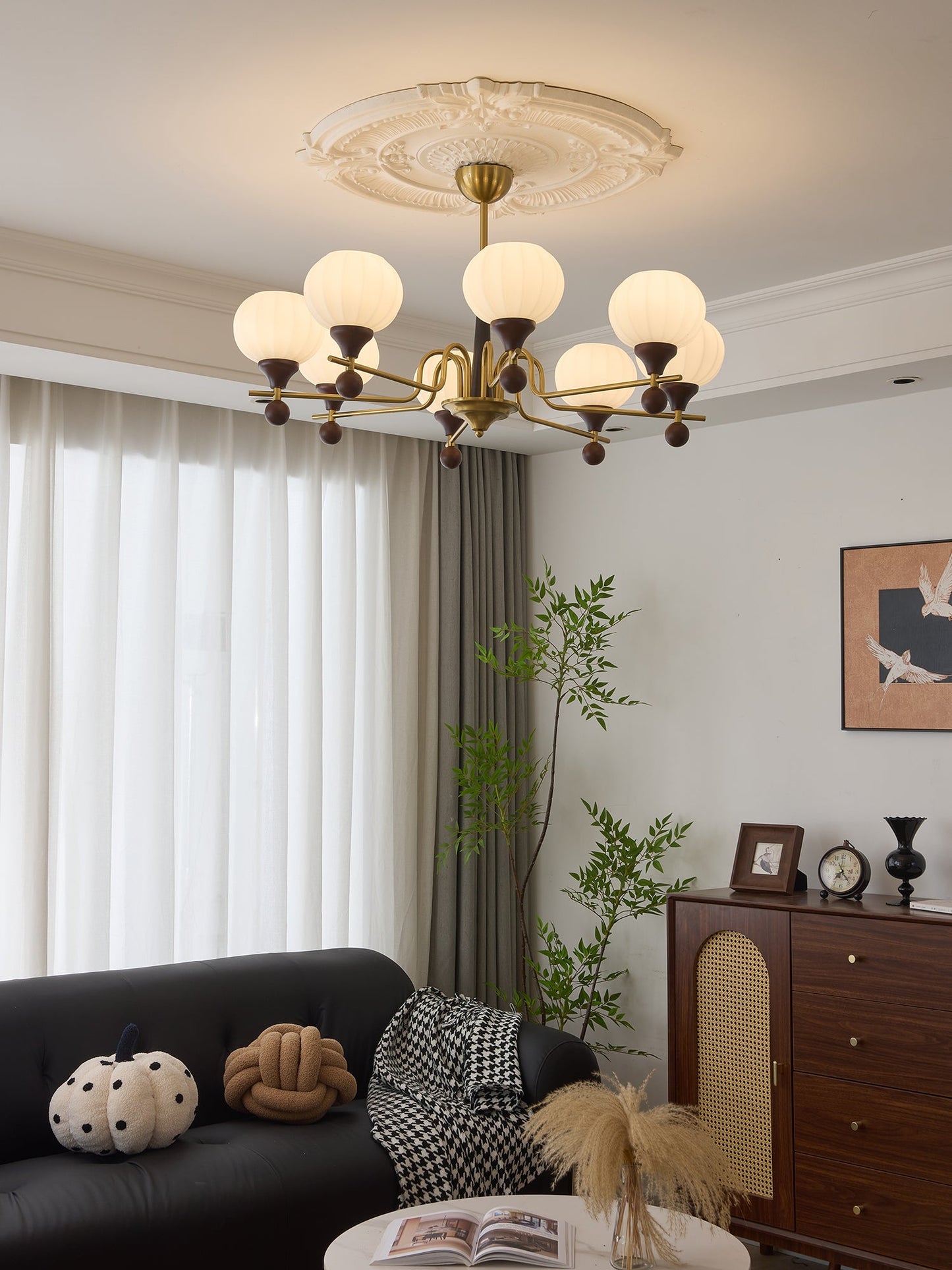 Ceylian Crystal Chandelier - Elegant Lighting with Adjustable Brightne