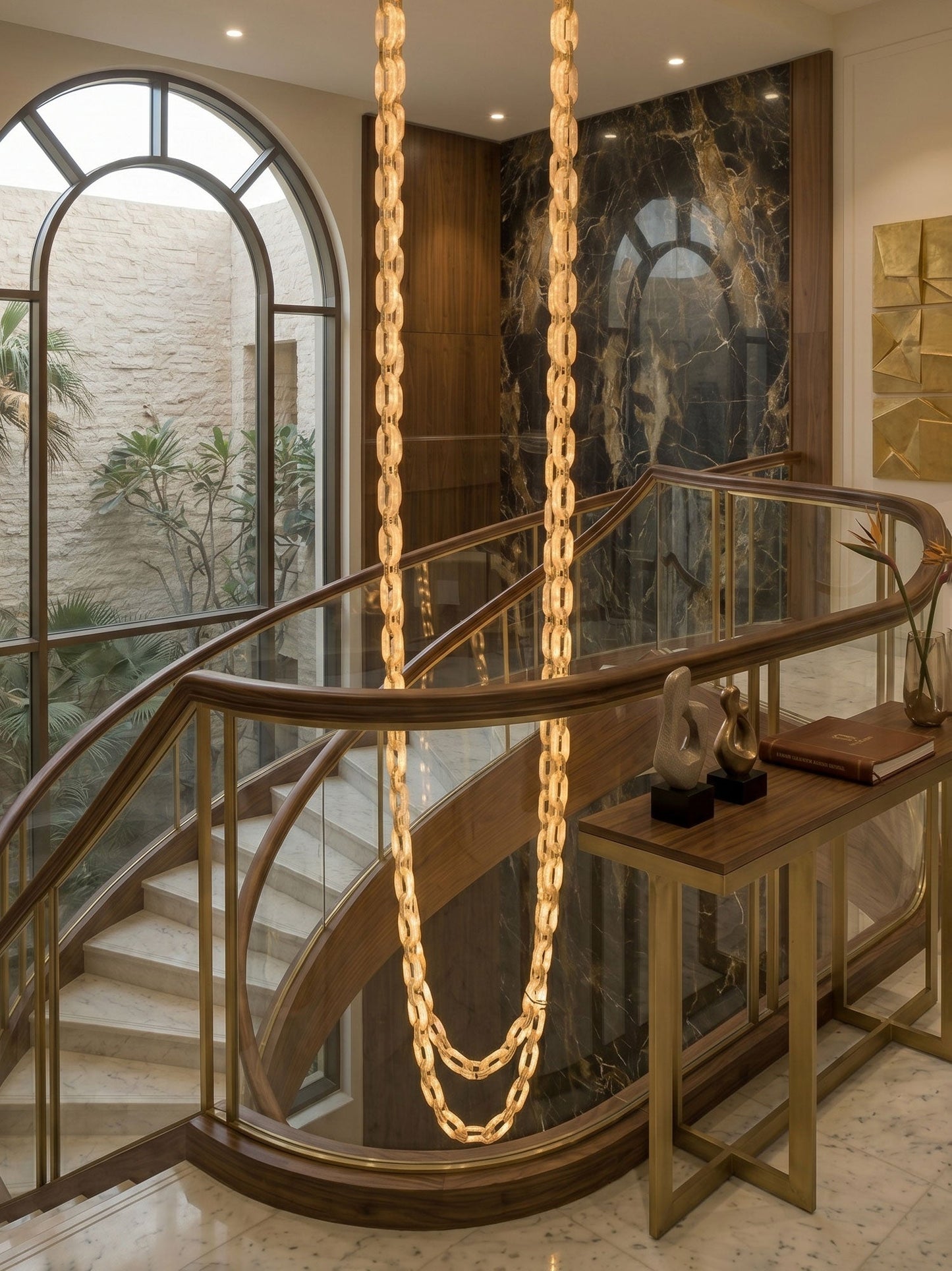 Modern Chain Link Chandelier - Adjustable Height, Elegant Design