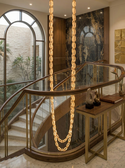 Modern Chain Link Chandelier - Adjustable Height, Elegant Design