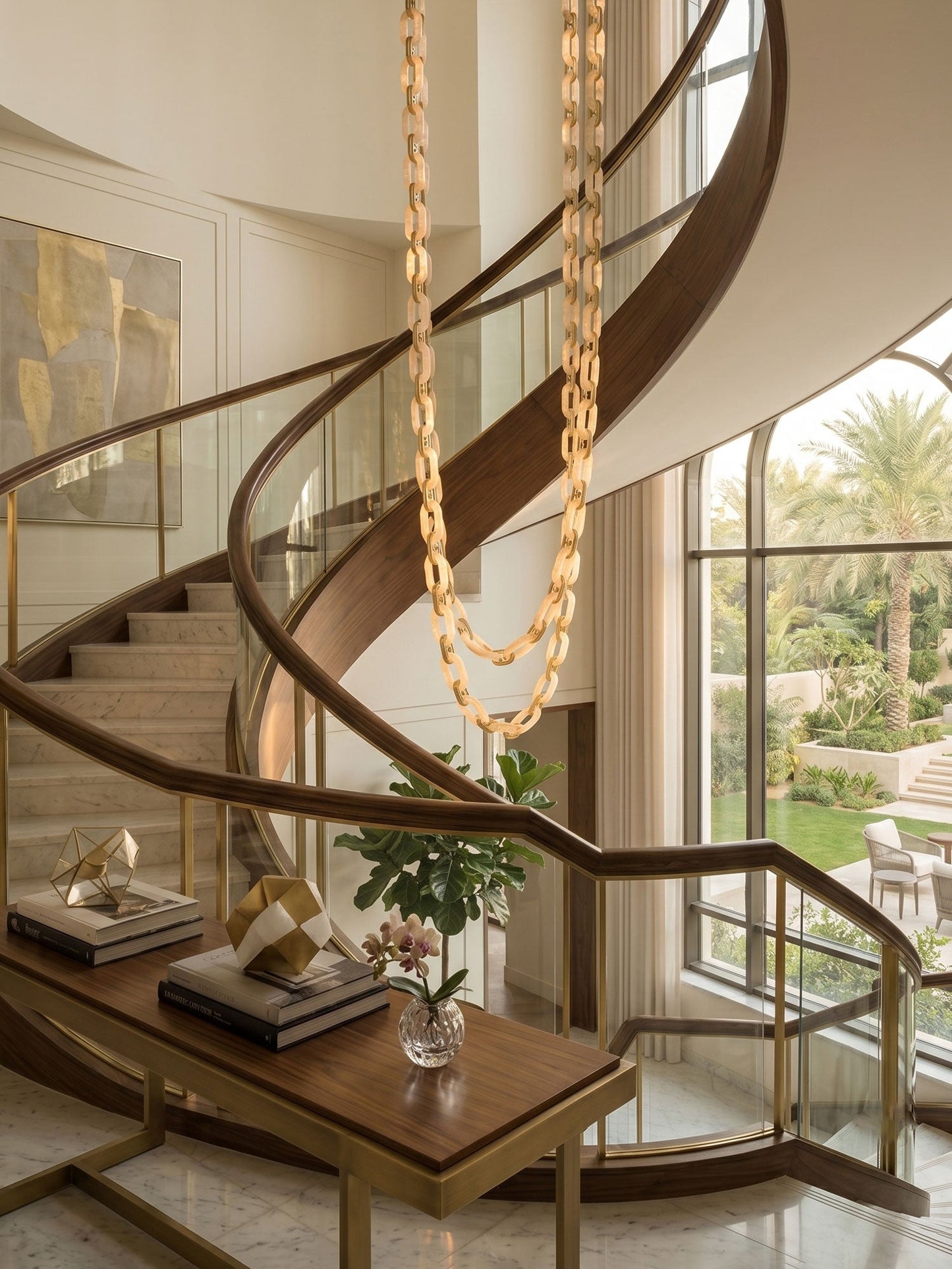 Modern Chain Link Chandelier - Adjustable Height, Elegant Design