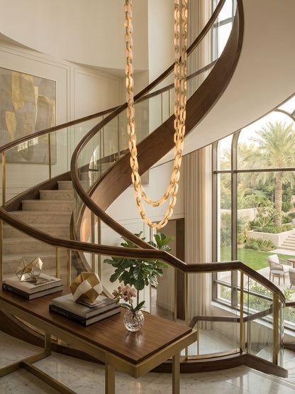 Modern Chain Link Chandelier - Adjustable Height, Elegant Design