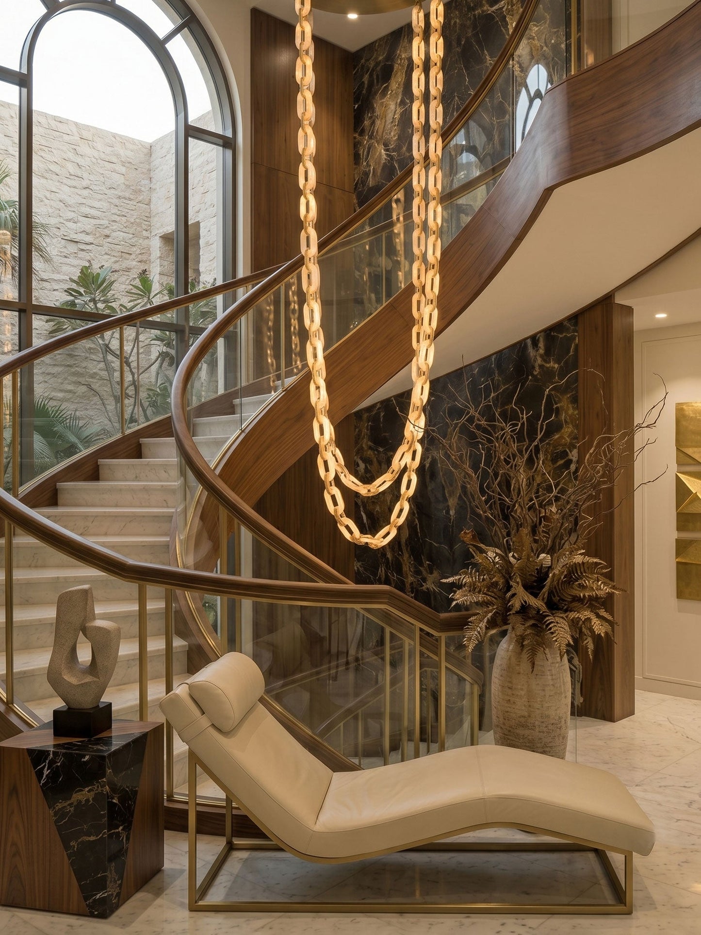 Modern Chain Link Chandelier - Adjustable Height, Elegant Design