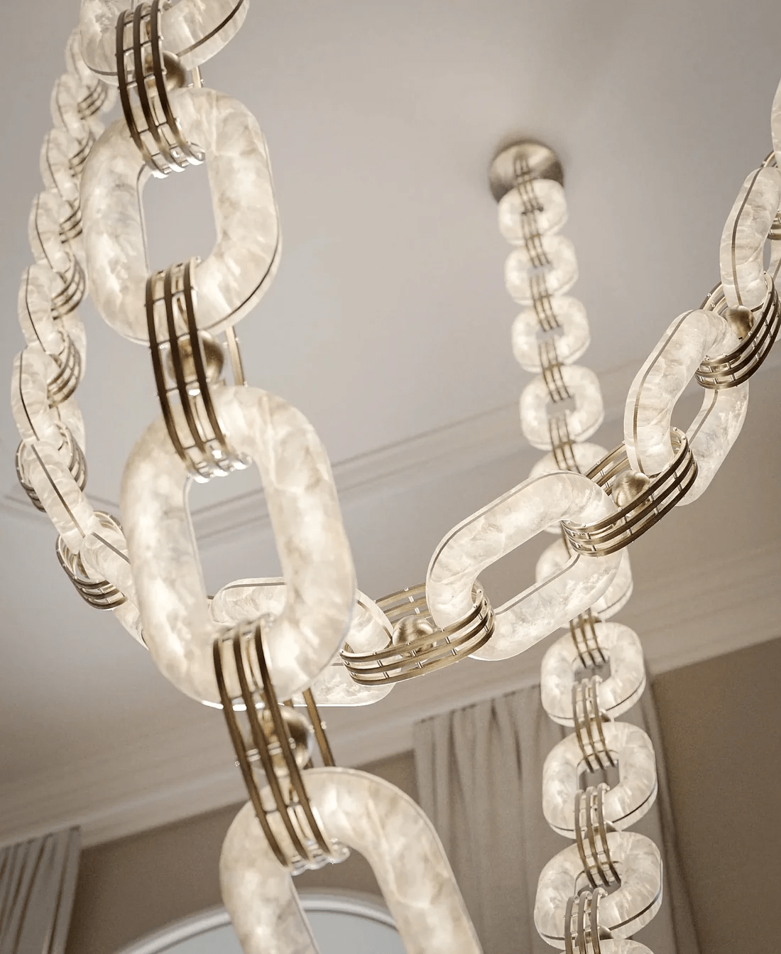 Modern Chain Link Chandelier - Adjustable Height, Elegant Design