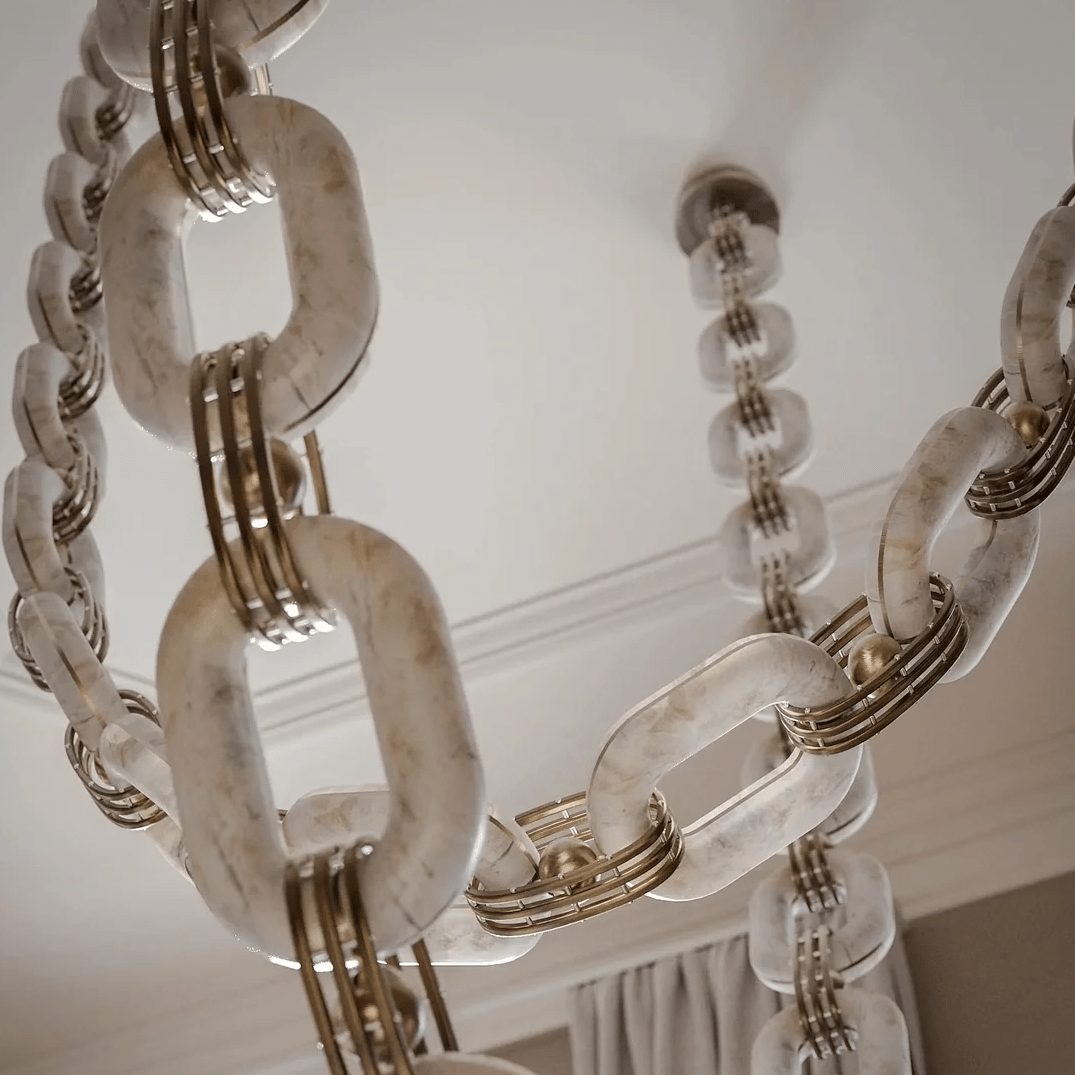 Modern Chain Link Chandelier - Adjustable Height, Elegant Design