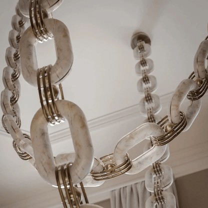Modern Chain Link Chandelier - Adjustable Height, Elegant Design