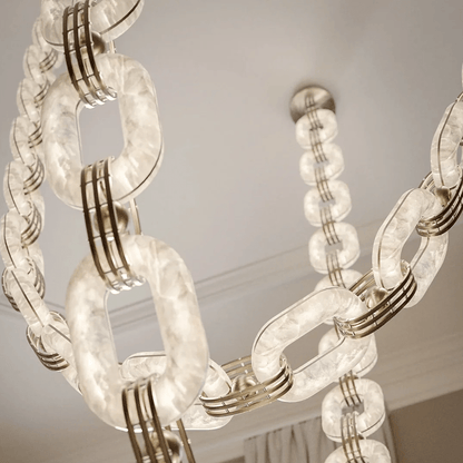 Modern Chain Link Chandelier - Adjustable Height, Elegant Design