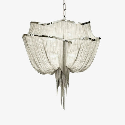 Elegant Shimmering Chandelier with Adjustable Height & Crystal Accents