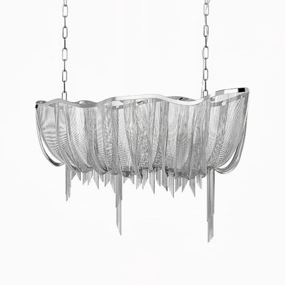 Elegant Shimmering Chandelier with Adjustable Height & Crystal Accents