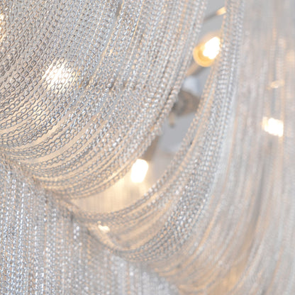 Elegant Shimmering Chandelier with Adjustable Height & Crystal Accents