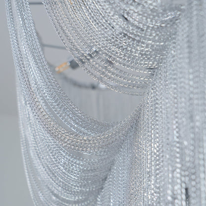 Elegant Shimmering Chandelier with Adjustable Height & Crystal Accents