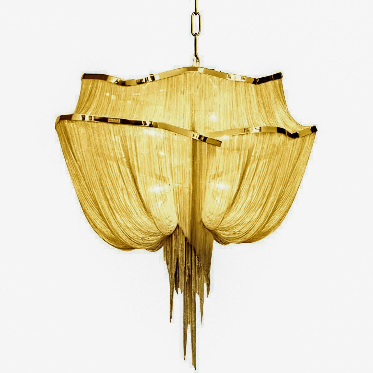 Elegant Shimmering Chandelier with Adjustable Height & Crystal Accents