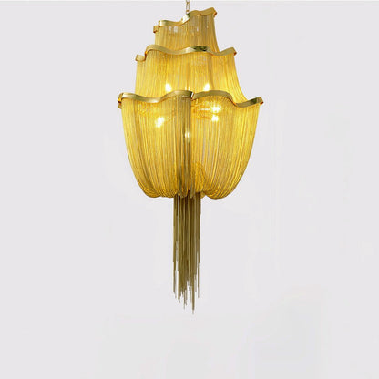 Elegant Shimmering Chandelier with Adjustable Height & Crystal Accents