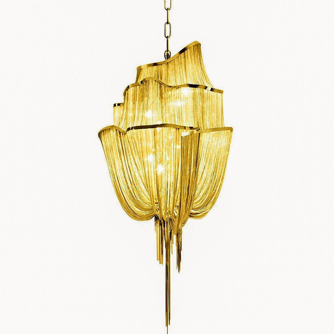 Elegant Shimmering Chandelier with Adjustable Height & Crystal Accents