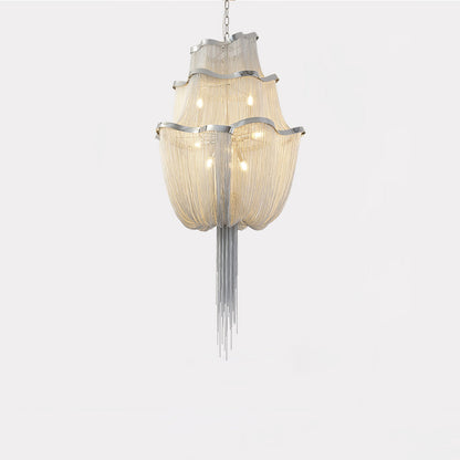 Elegant Shimmering Chandelier with Adjustable Height & Crystal Accents