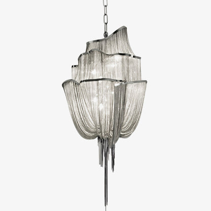 Elegant Shimmering Chandelier with Adjustable Height & Crystal Accents