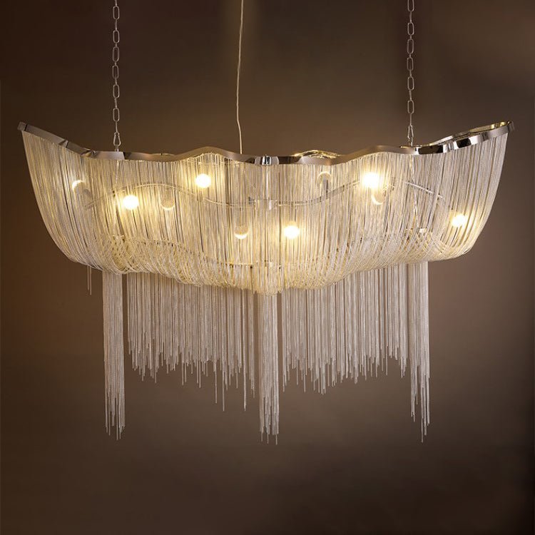 Elegant Shimmering Chandelier with Adjustable Height & Crystal Accents
