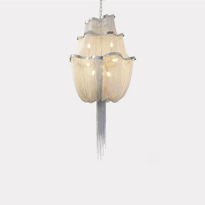 Elegant Shimmering Chandelier with Adjustable Height & Crystal Accents