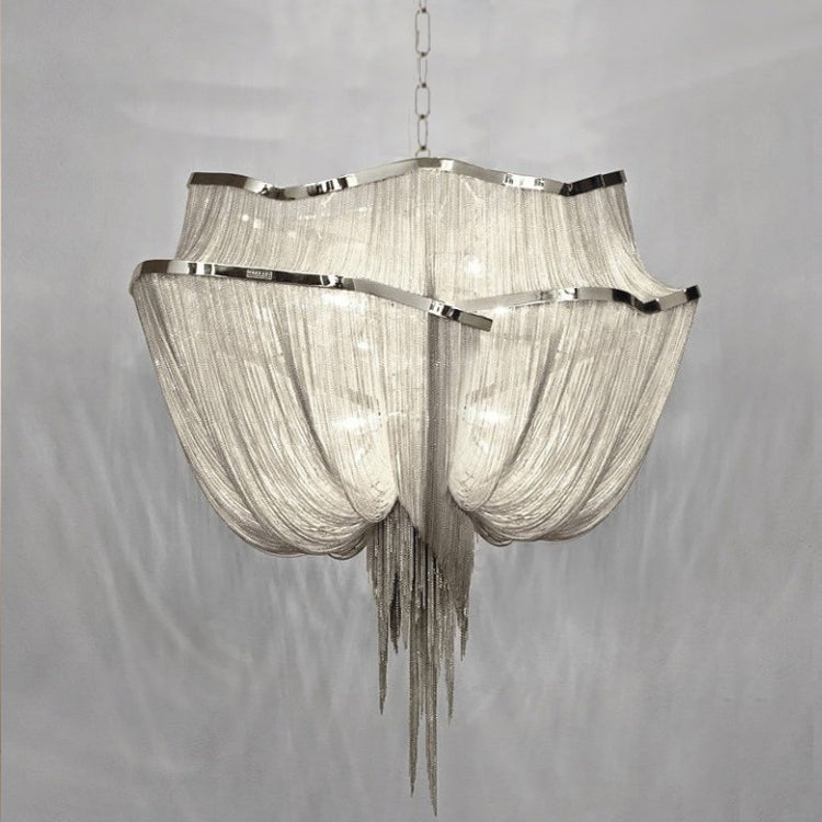 Elegant Shimmering Chandelier with Adjustable Height & Crystal Accents