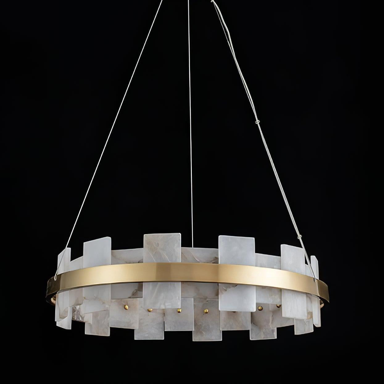 Alabaster Halo Chandelier - Elegant Design with Adjustable Brightness