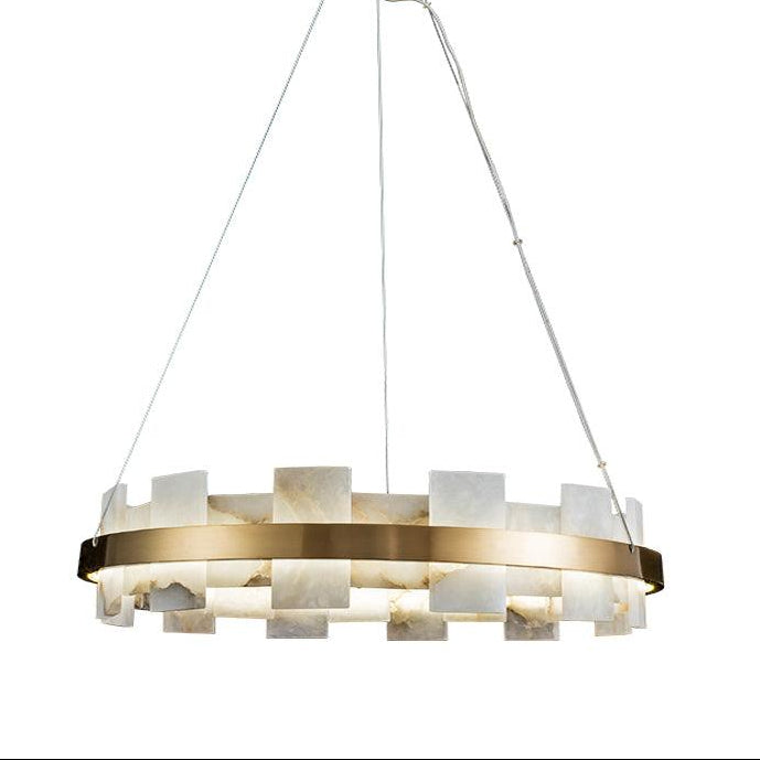 Alabaster Halo Chandelier - Elegant Design with Adjustable Brightness