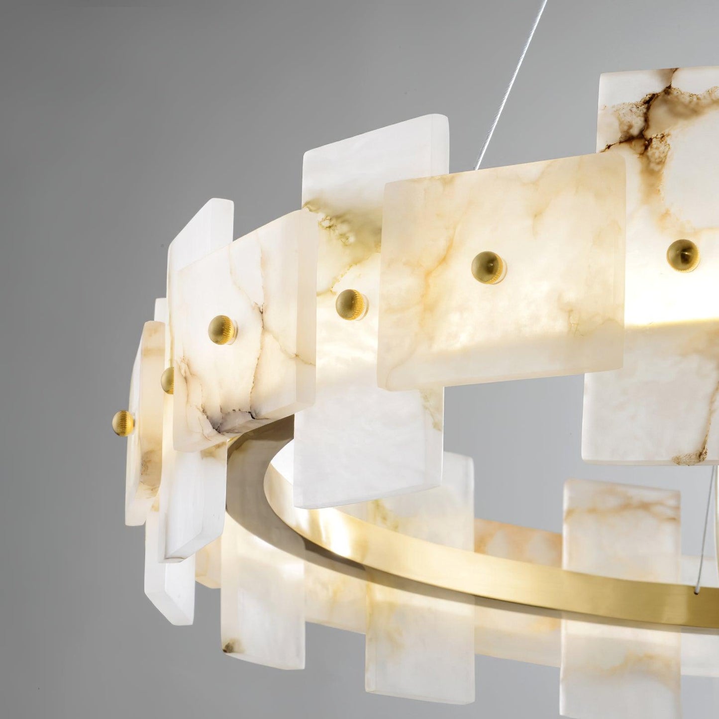 Alabaster Halo Chandelier - Elegant Design with Adjustable Brightness