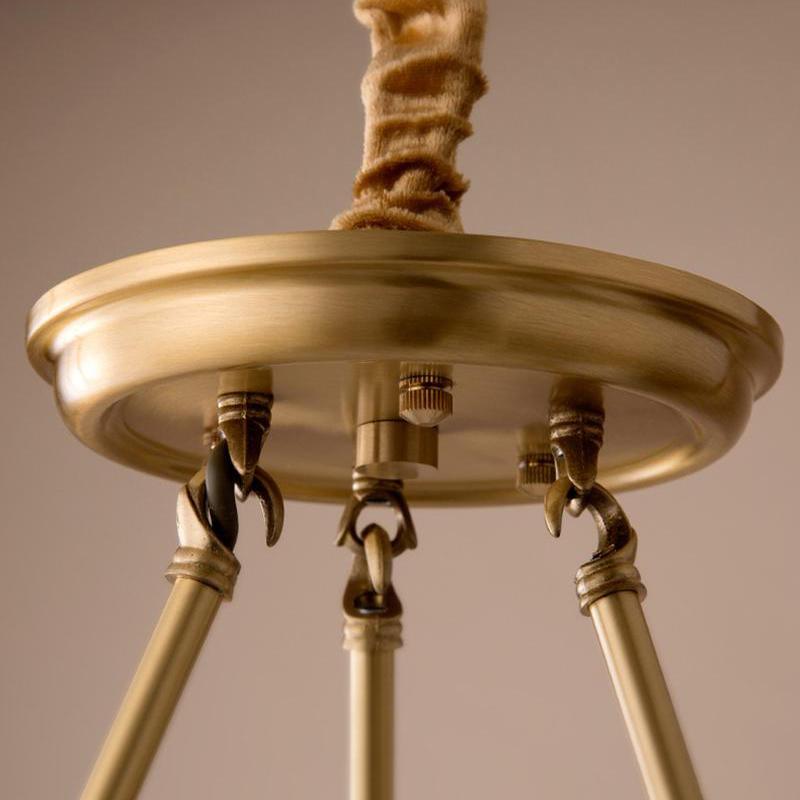 Elegant Antique Brass Chandelier with Adjustable Height and 6 Lights