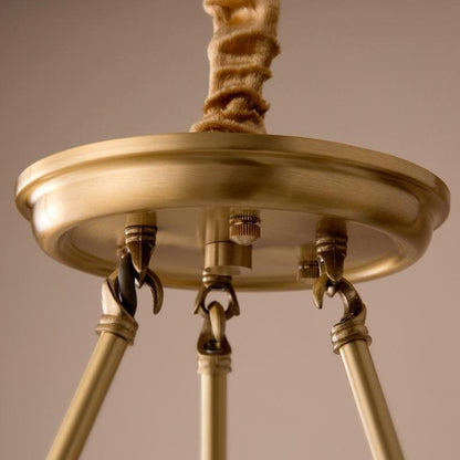 Elegant Antique Brass Chandelier with Adjustable Height and 6 Lights