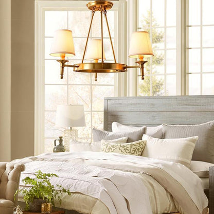 Elegant Antique Brass Chandelier with Adjustable Height and 6 Lights