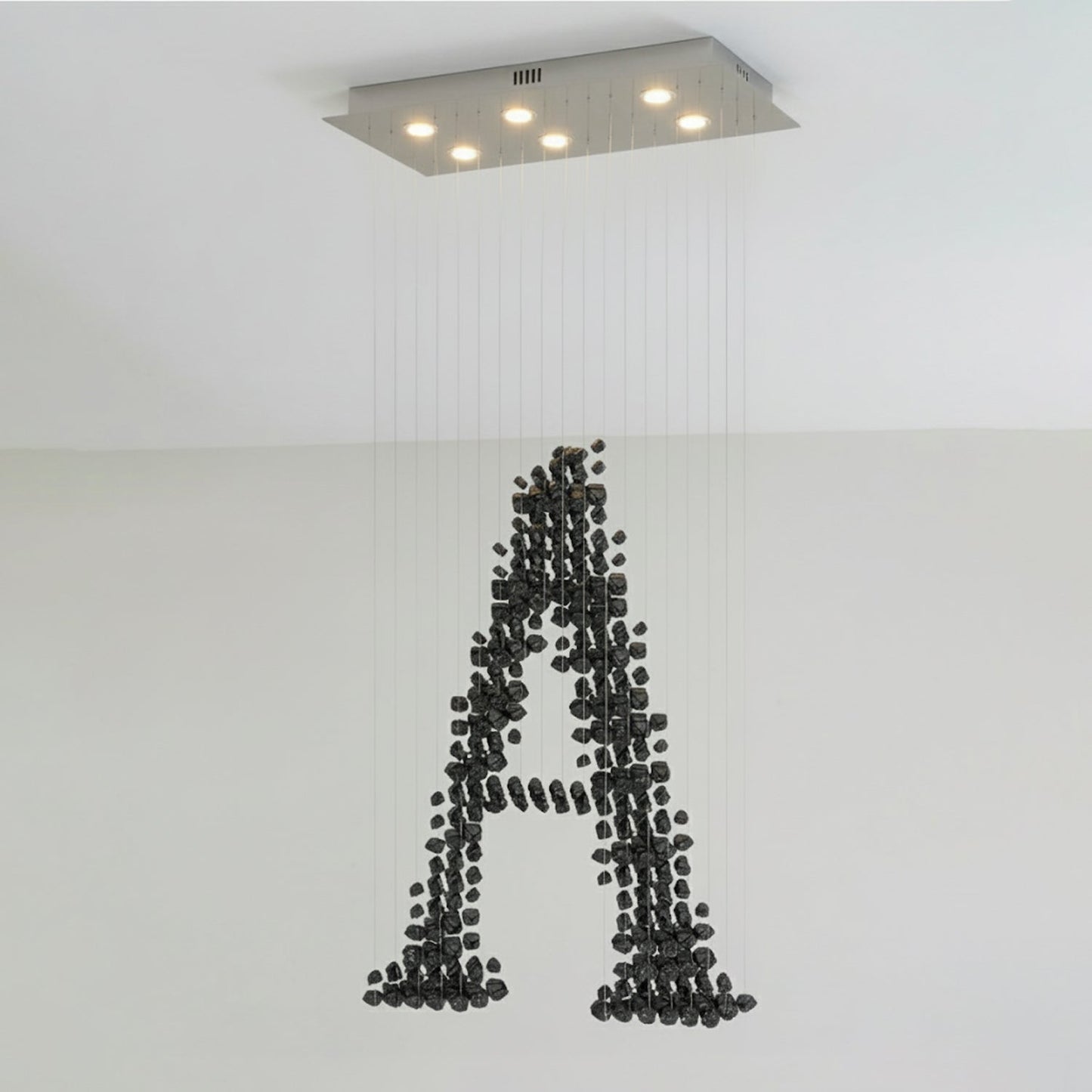 Charcoal Chandeliers A - Elegant Design with Adjustable Height & LED L
