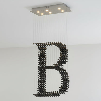 Charcoal Chandeliers B - Elegant Design with Adjustable Height & LED L