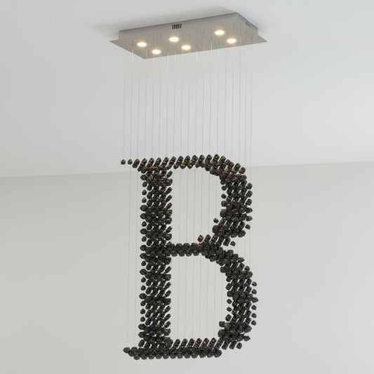 Charcoal Chandeliers B - Elegant Design with Adjustable Height & LED L