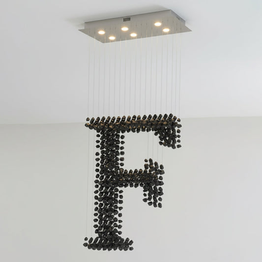 Elegant Charcoal Chandeliers - Adjustable Height, Energy Efficient Lig