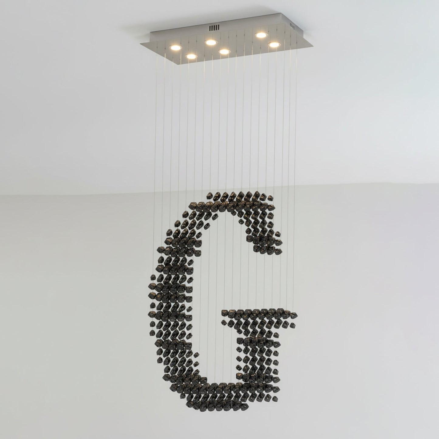 Elegant Charcoal Chandeliers - Dimmable LED & Adjustable Height