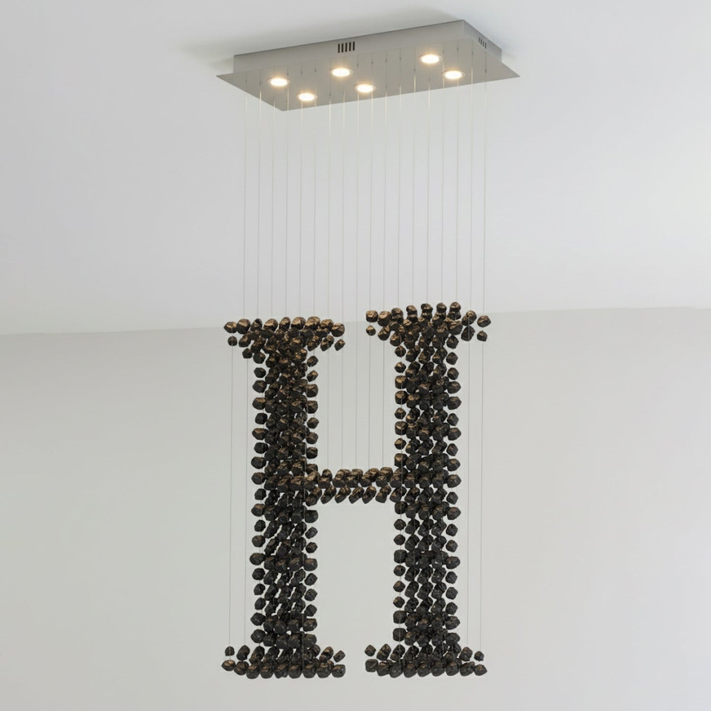 Charcoal Chandeliers H - Elegant Design with Adjustable Height & LED B