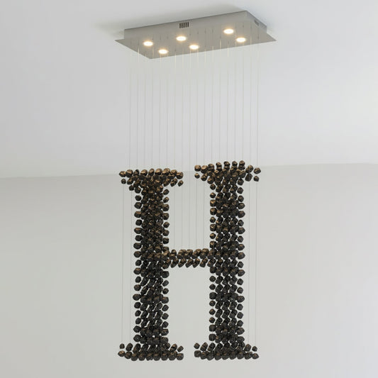 Charcoal Chandeliers H - Elegant Design with Adjustable Height & LED B