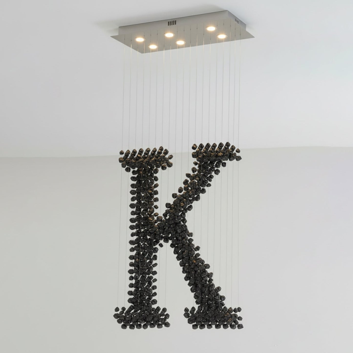 Charcoal Chandeliers K - Elegant Design with Adjustable Brightness & E