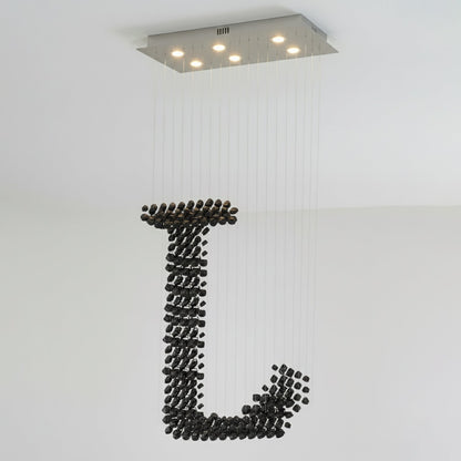 Elegant Charcoal Chandeliers L - Adjustable Height, LED Compatible