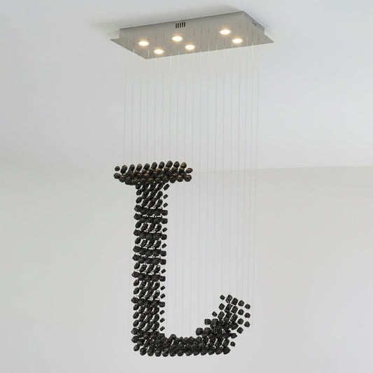 Elegant Charcoal Chandeliers L - Adjustable Height, LED Compatible