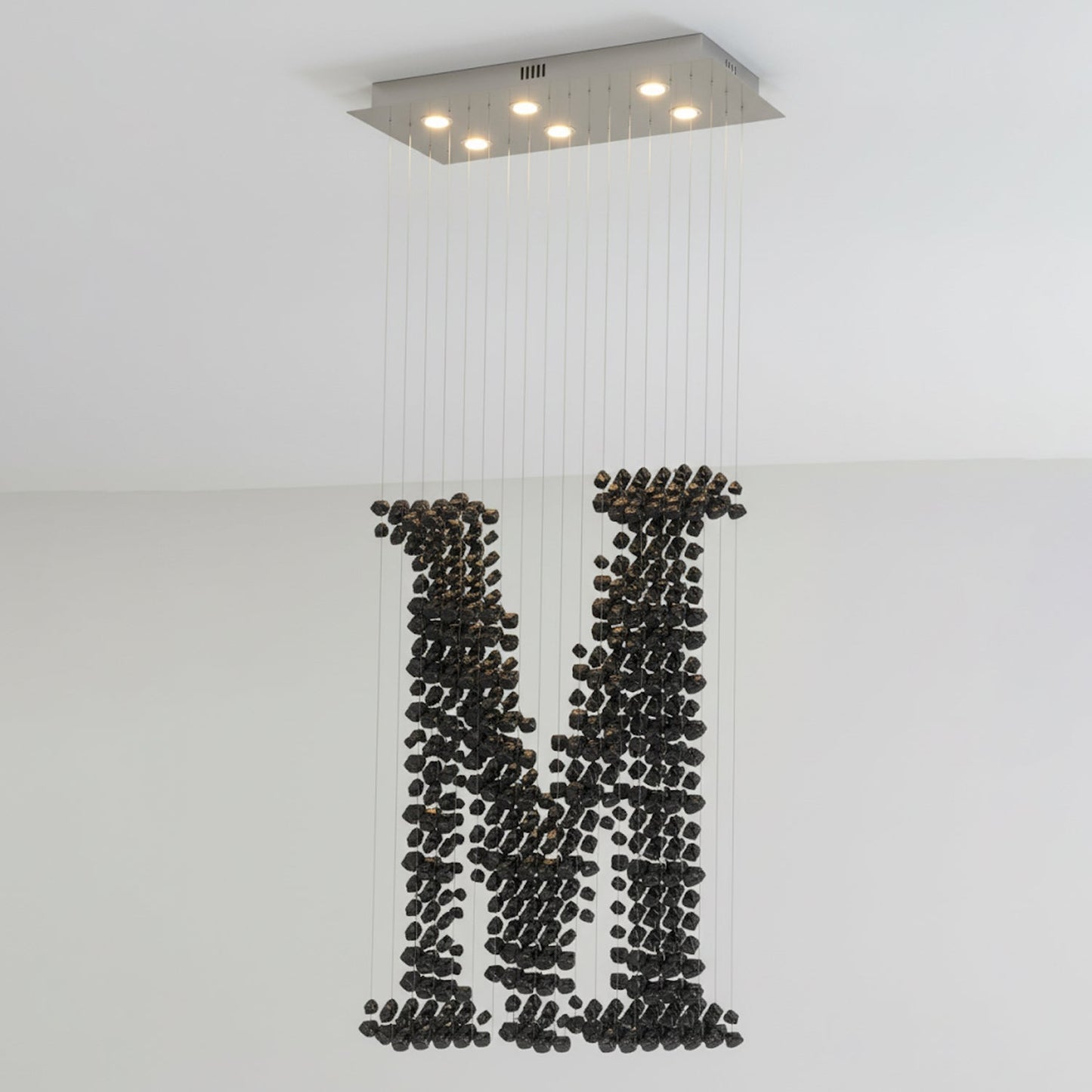 Charcoal Chandeliers M - Elegant Design with Adjustable Height & LED L