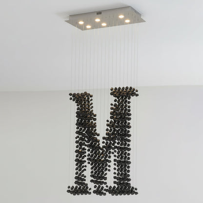 Charcoal Chandeliers M - Elegant Design with Adjustable Height & LED L